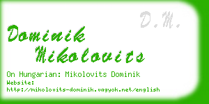 dominik mikolovits business card